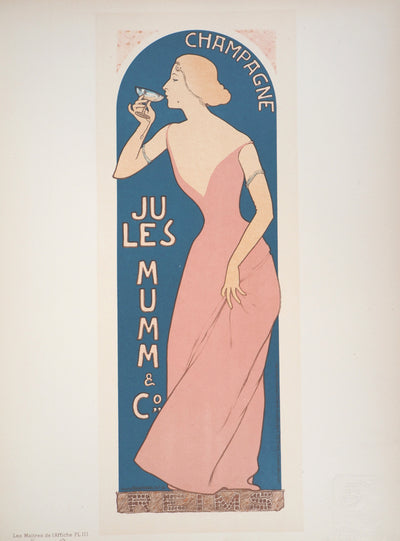 ADA Maurice RÉALIER, DUMAS: Champagne Jules Mumm, 1897, Original signed lithograph