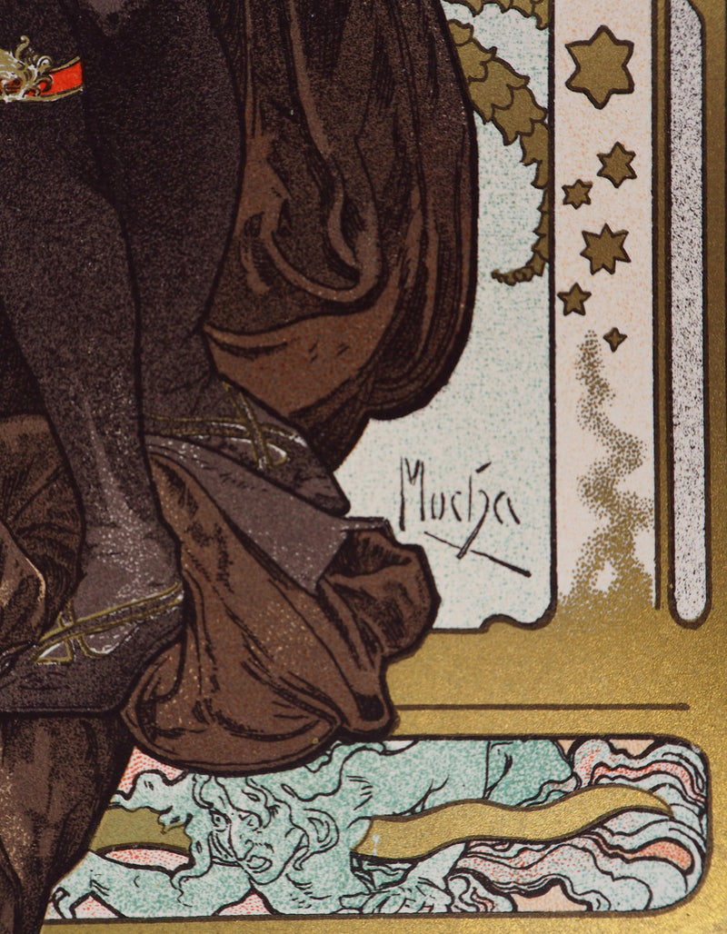 Alfonse MUCHA : Lorenzaccio (Sarah Bernhardt), Lithographie originale ignée