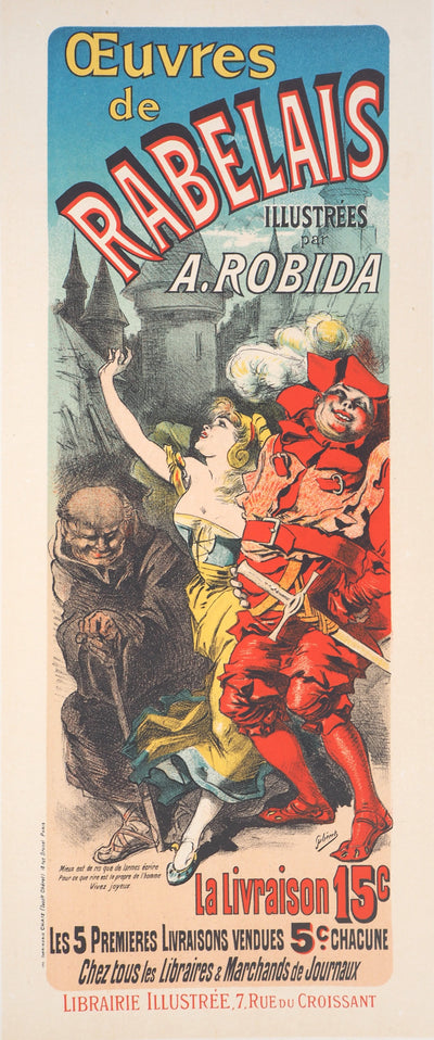 Jules CHERET : Les œuvres de Rabelais, Lithographie originale signée