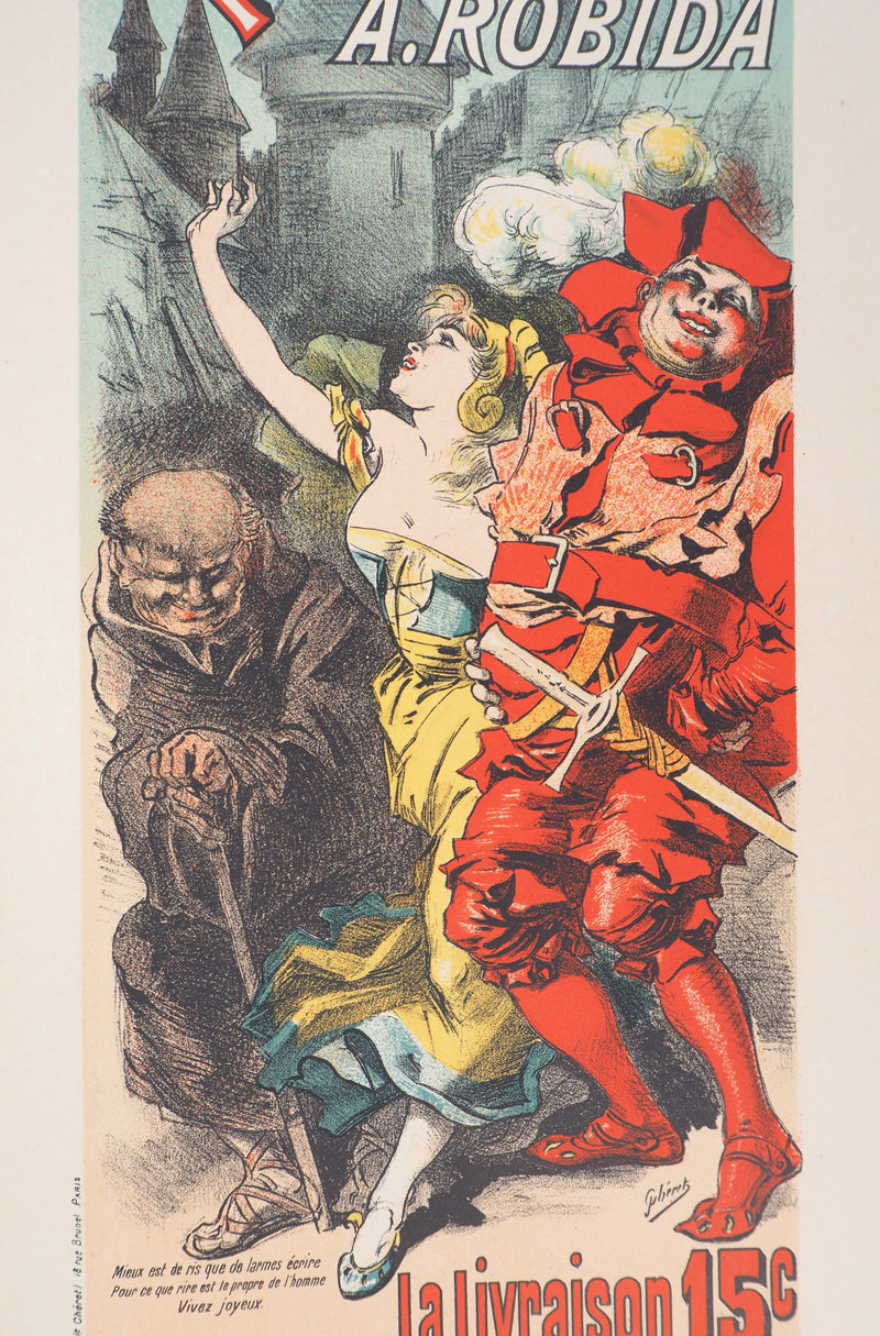 Jules CHERET : Les œuvres de Rabelais, Lithographie originale signée