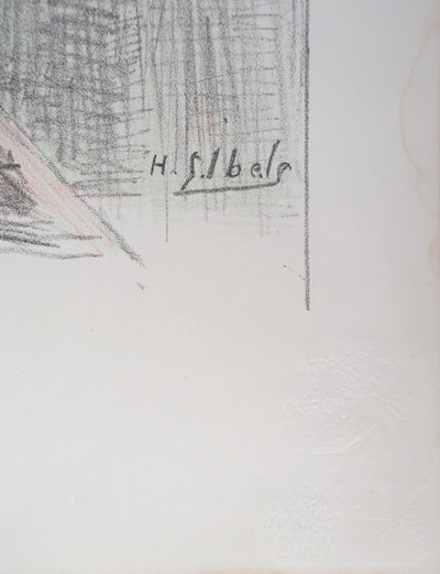 Henri-Gabriel IBELS : Lutteurs de foire, Lithographie originale signée