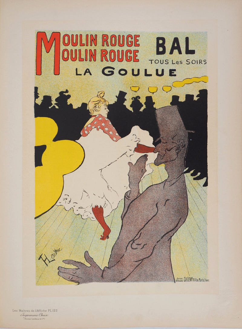 Henri DE TOULOUSE-LAUTREC : Le Moulin Rouge, la Goulue, Lithographie originale (vue générale) - Crédit photo : Galerie Art.Paris