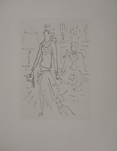 Jean COCTEAU : Le bal du comte d'Orgel : L'invité inattendu, Gravure originale (vue générale) - Crédit photo : Galerie Art.Paris