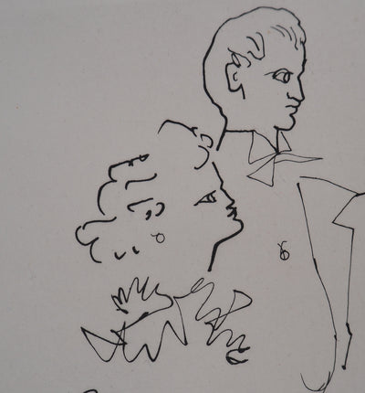 Jean COCTEAU : Le bal du comte d'Orgel : Le comte et sa femme, Gravure originale (photo de détail 2) - Crédit photo : Galerie Art.Paris