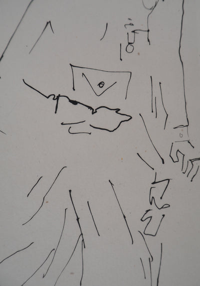 Jean COCTEAU : Le bal du comte d'Orgel : Le comte et sa femme, Gravure originale (photo de détail 4) - Crédit photo : Galerie Art.Paris