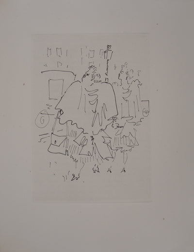 Jean COCTEAU : Le bal du comte d'Orgel : Le départ, Gravure originale (vue générale) - Crédit photo : Galerie Art.Paris