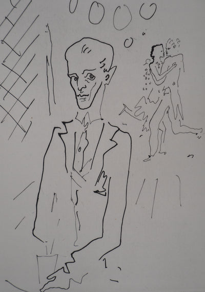 Jean COCTEAU : Le bal du comte d'Orgel : Le croupier, Gravure originale (photo de détail 2) - Crédit photo : Galerie Art.Paris