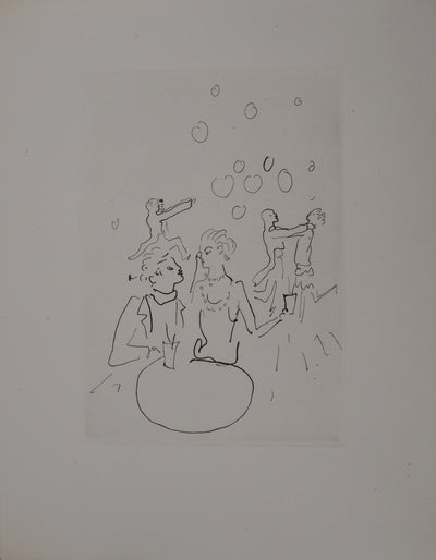 Jean COCTEAU : Le bal du comte d'Orgel : Confidences sur la piste, Gravure originale (vue générale) - Crédit photo : Galerie Art.Paris