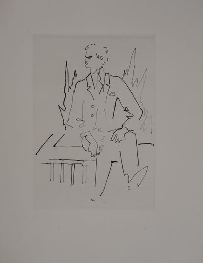 Jean COCTEAU : Le bal du comte d'Orgel : Suspicion au coin du feu, Gravure originale (vue générale) - Crédit photo : Galerie Art.Paris