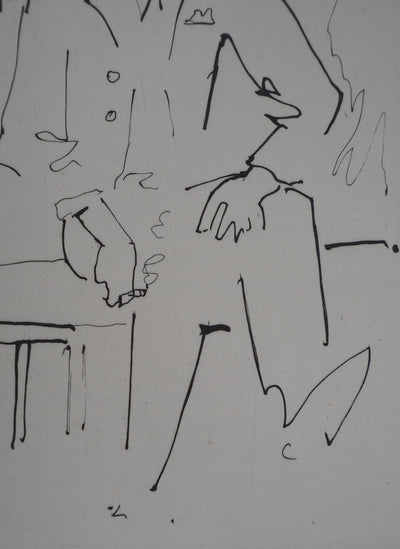 Jean COCTEAU : Le bal du comte d'Orgel : Suspicion au coin du feu, Gravure originale (photo de détail 3) - Crédit photo : Galerie Art.Paris