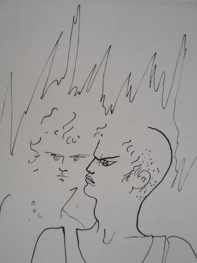 Jean COCTEAU : Le bal du comte d'Orgel : La discussion, Gravure originale (photo de détail 2) - Crédit photo : Galerie Art.Paris