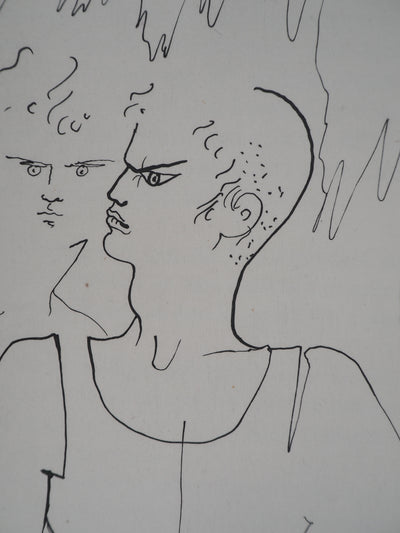 Jean COCTEAU : Le bal du comte d'Orgel : La discussion, Gravure originale (photo de détail 3) - Crédit photo : Galerie Art.Paris