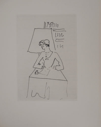 Jean COCTEAU : Le bal du comte d'Orgel : La lettre, Gravure originale (vue générale) - Crédit photo : Galerie Art.Paris