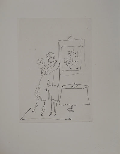 Jean COCTEAU : Le bal du comte d'Orgel : Moment de tendresse, Gravure originale (vue générale) - Crédit photo : Galerie Art.Paris