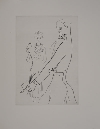 Jean COCTEAU : Le bal du comte d'Orgel : Retrouvailles entre amis, Gravure originale (vue générale) - Crédit photo : Galerie Art.Paris