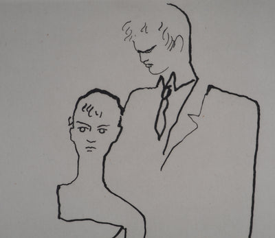 Jean COCTEAU : Le bal du comte d'Orgel : Les amoureux, Gravure originale (photo de détail 4) - Crédit photo : Galerie Art.Paris