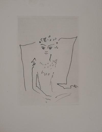 Jean COCTEAU : Le bal du comte d'Orgel : La comtesse dans son lit, Gravure originale (vue générale) - Crédit photo : Galerie Art.Paris