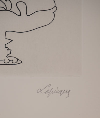 Charles LAPICQUE : Portraits XII, A rebours, Gravure originale signée