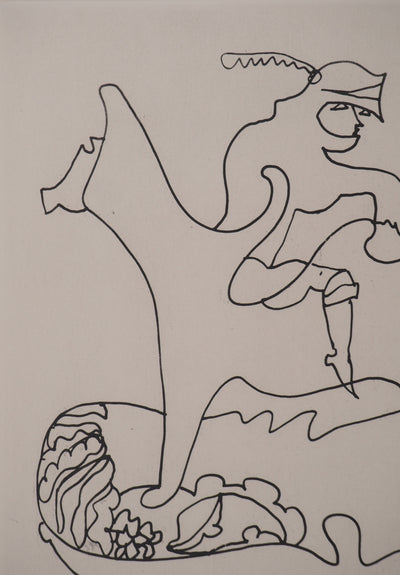 Charles LAPICQUE : Portraits XII, A rebours, Gravure originale signée