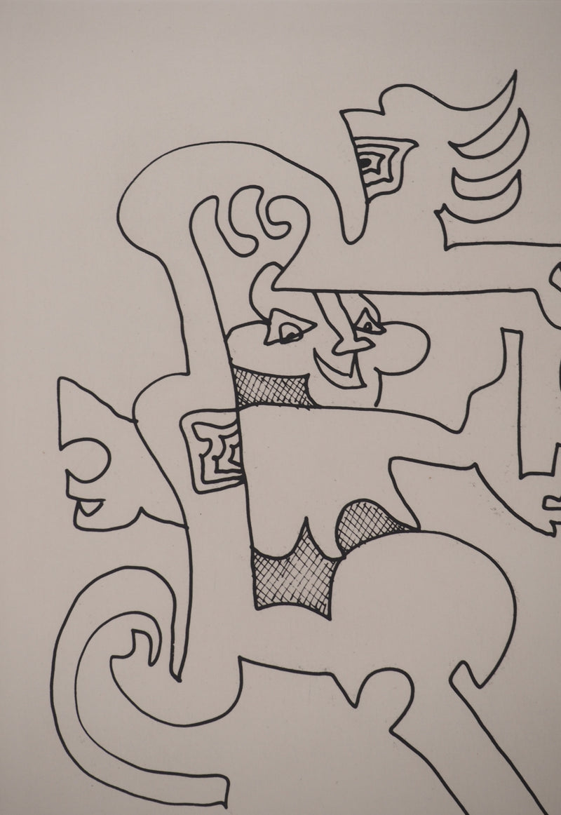 Charles LAPICQUE : La mort en goguette, Gravure originale signée