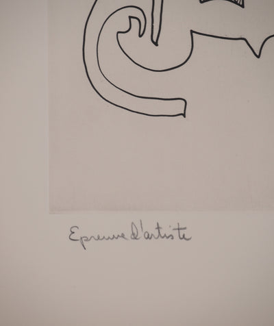 Charles LAPICQUE : La mort en goguette, Gravure originale signée