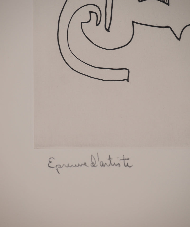 Charles LAPICQUE : La mort en goguette, Gravure originale signée