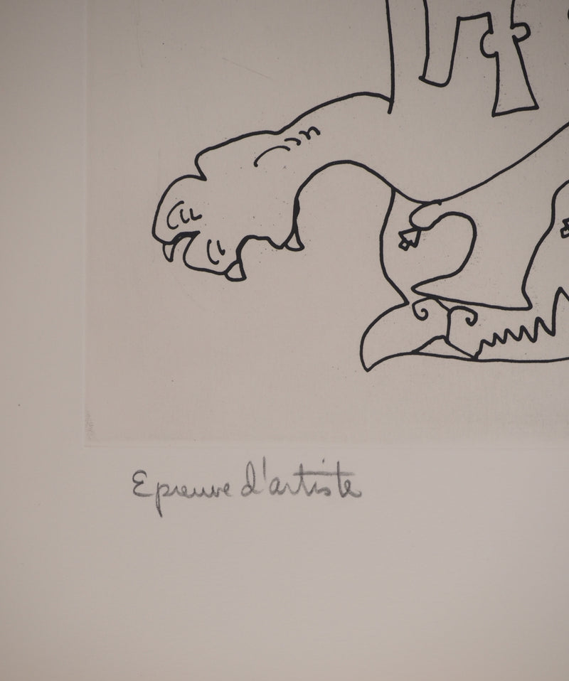 Charles LAPICQUE : Portraits XII, Louis II de Bavière, Gravure originale signée