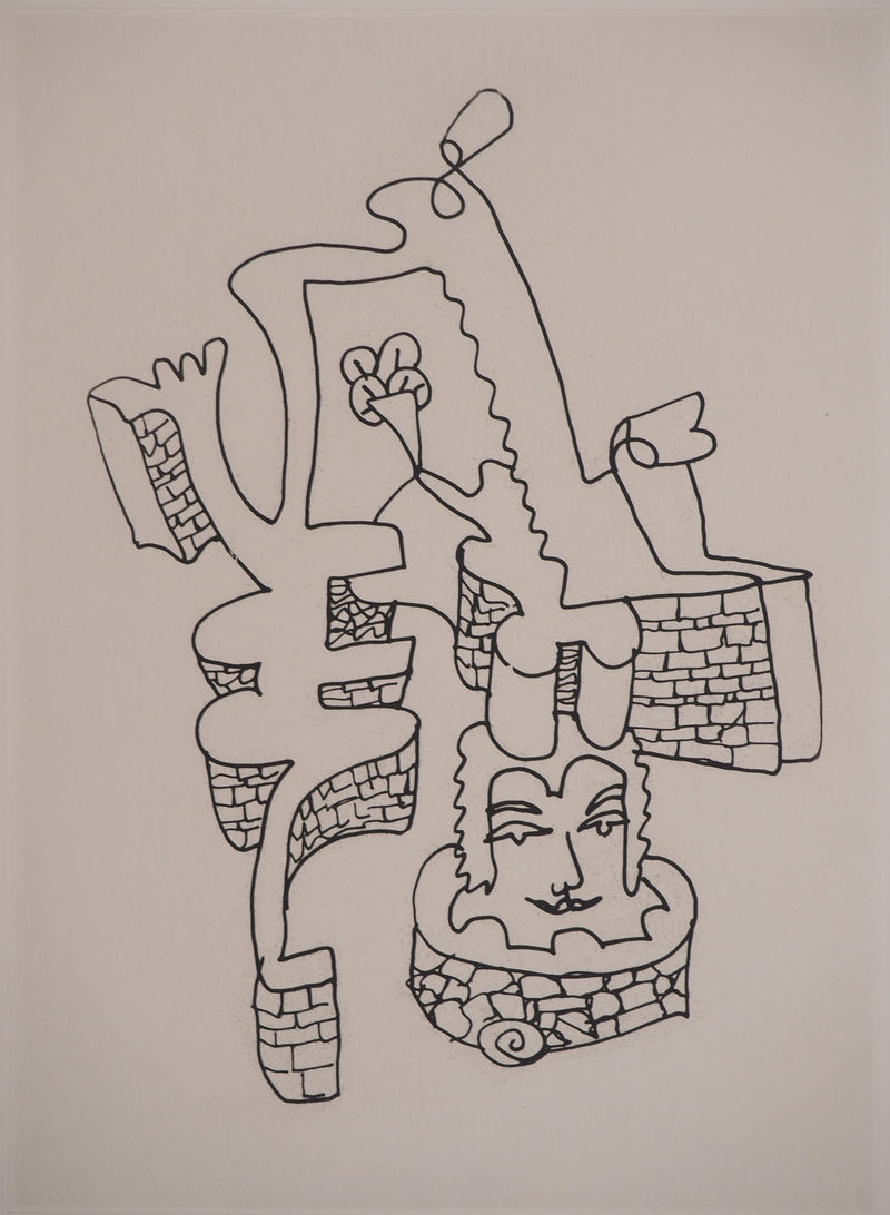 Charles LAPICQUE : Portraits XII, Labyrinthe, Gravure originale signée
