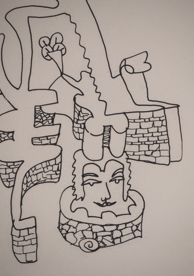 Charles LAPICQUE : Portraits XII, Labyrinthe, Gravure originale signée