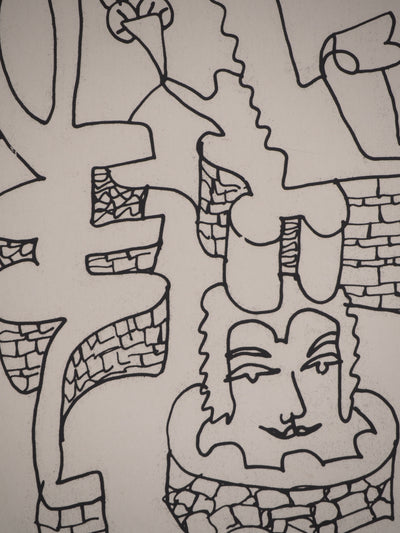Charles LAPICQUE : Portraits XII, Labyrinthe, Gravure originale signée