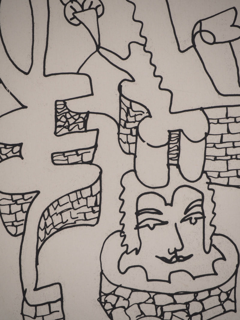 Charles LAPICQUE : Portraits XII, Labyrinthe, Gravure originale signée