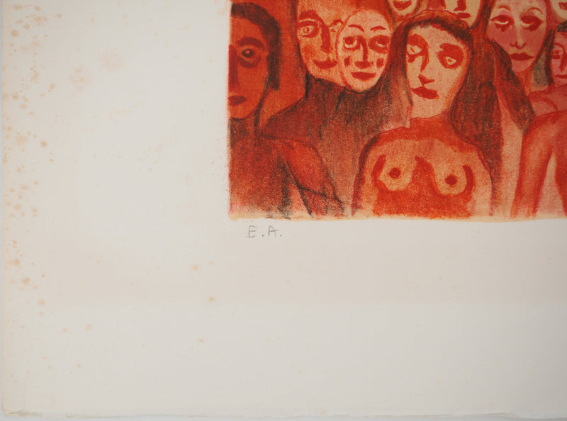 Marcel MARCEAU: Family of Mimes, Original signed lithograph