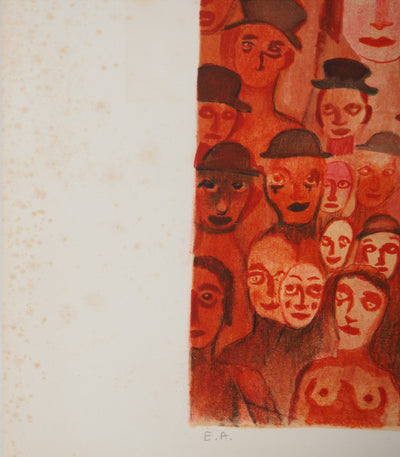 Marcel MARCEAU: Family of Mimes, Original signed lithograph