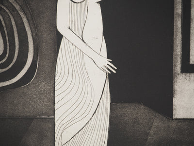 André MINAUX: The model, Original signed engraving