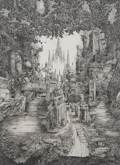 Philippe  MOHLITZ : Le douanier assoupi, Gravure originale signée