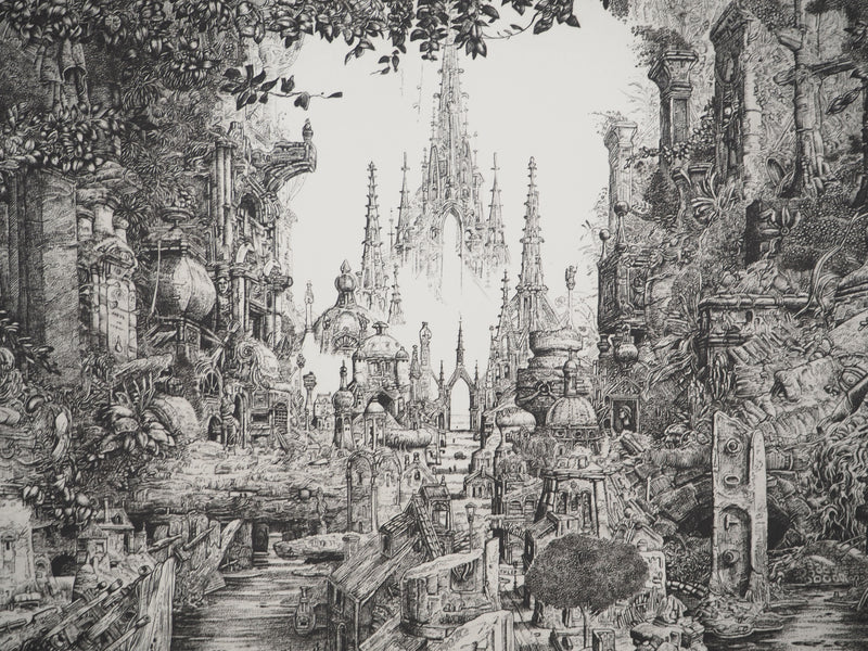 Philippe  MOHLITZ : Le douanier assoupi, Gravure originale signée