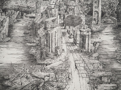 Philippe  MOHLITZ : Le douanier assoupi, Gravure originale signée