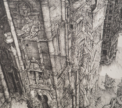 Philippe Mohlitz: The Barricade, Original signed engraving
