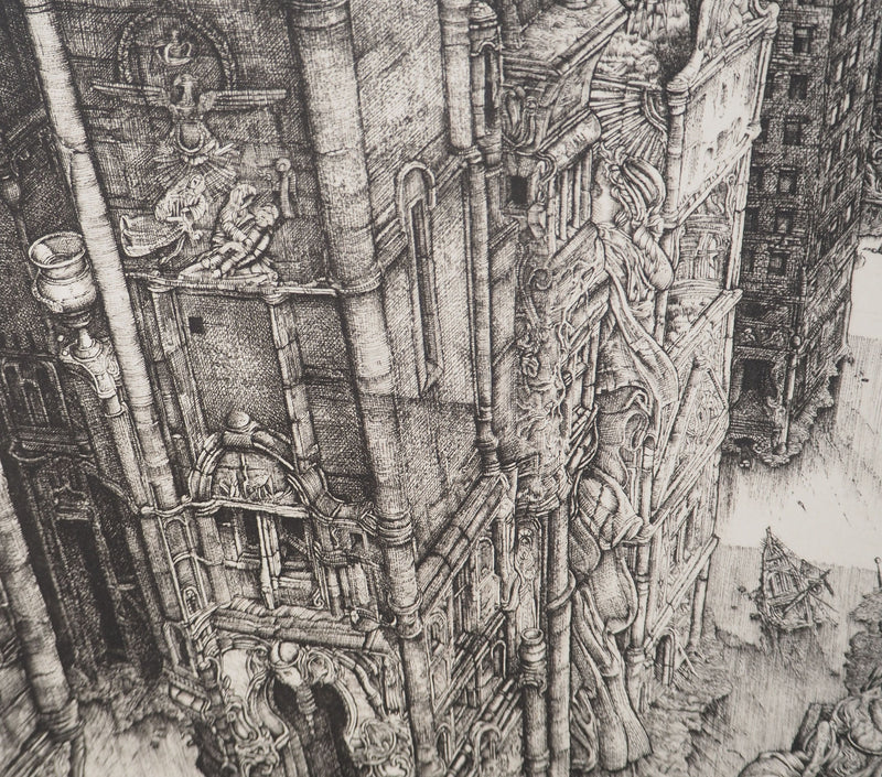 Philippe Mohlitz: The Barricade, Original signed engraving