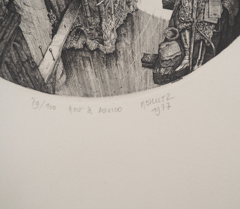Philippe Mohlitz: The Barricade, Original signed engraving