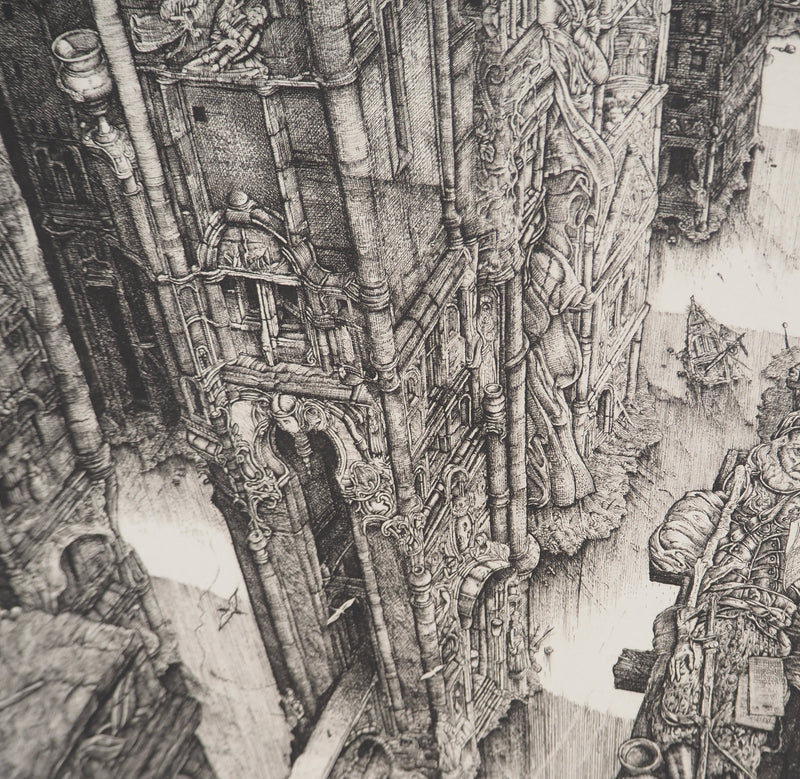 Philippe Mohlitz: The Barricade, Original signed engraving