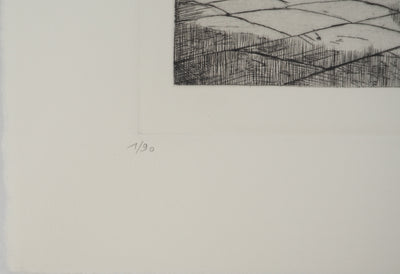 Philippe Mohlitz: Hearing, Skeleton Musician, Original signed engraving