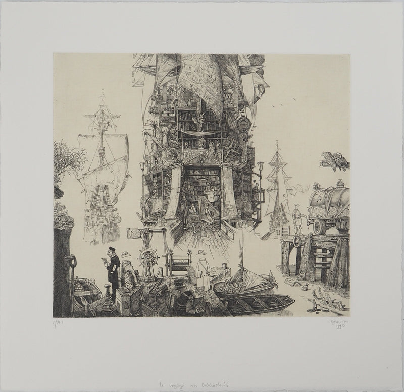 Philippe MOHLITZ: Failed clog, Original signed engraving