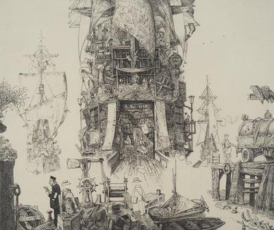 Philippe MOHLITZ: Failed clog, Original signed engraving