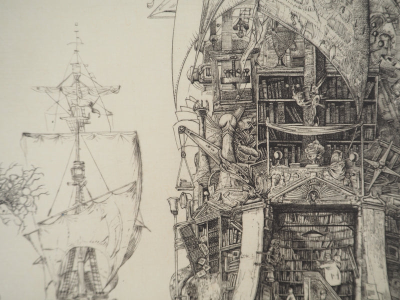 Philippe MOHLITZ: Failed clog, Original signed engraving