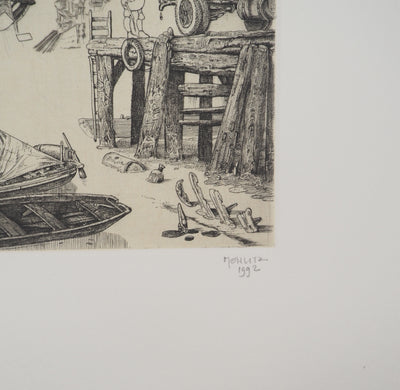 Philippe MOHLITZ: Failed clog, Original signed engraving