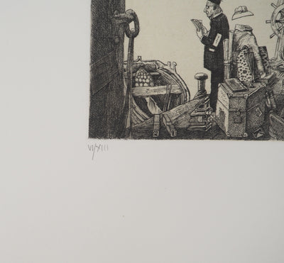 Philippe MOHLITZ: Failed clog, Original signed engraving