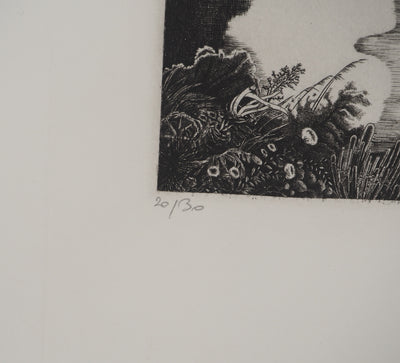 Philippe MOHLITZ: Failed clog, Original signed engraving