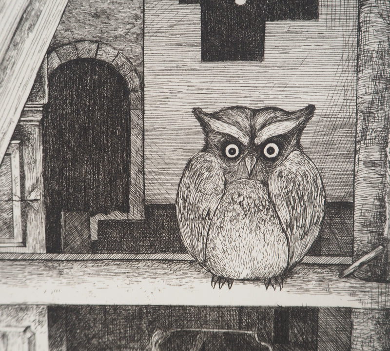 Philippe MOHLITZ : Sous les toits, Gravure originale signée