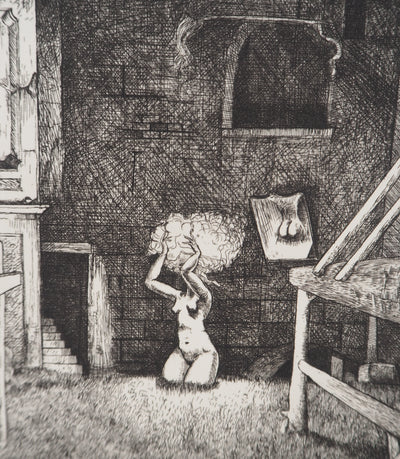 Philippe MOHLITZ : Sous les toits, Gravure originale signée